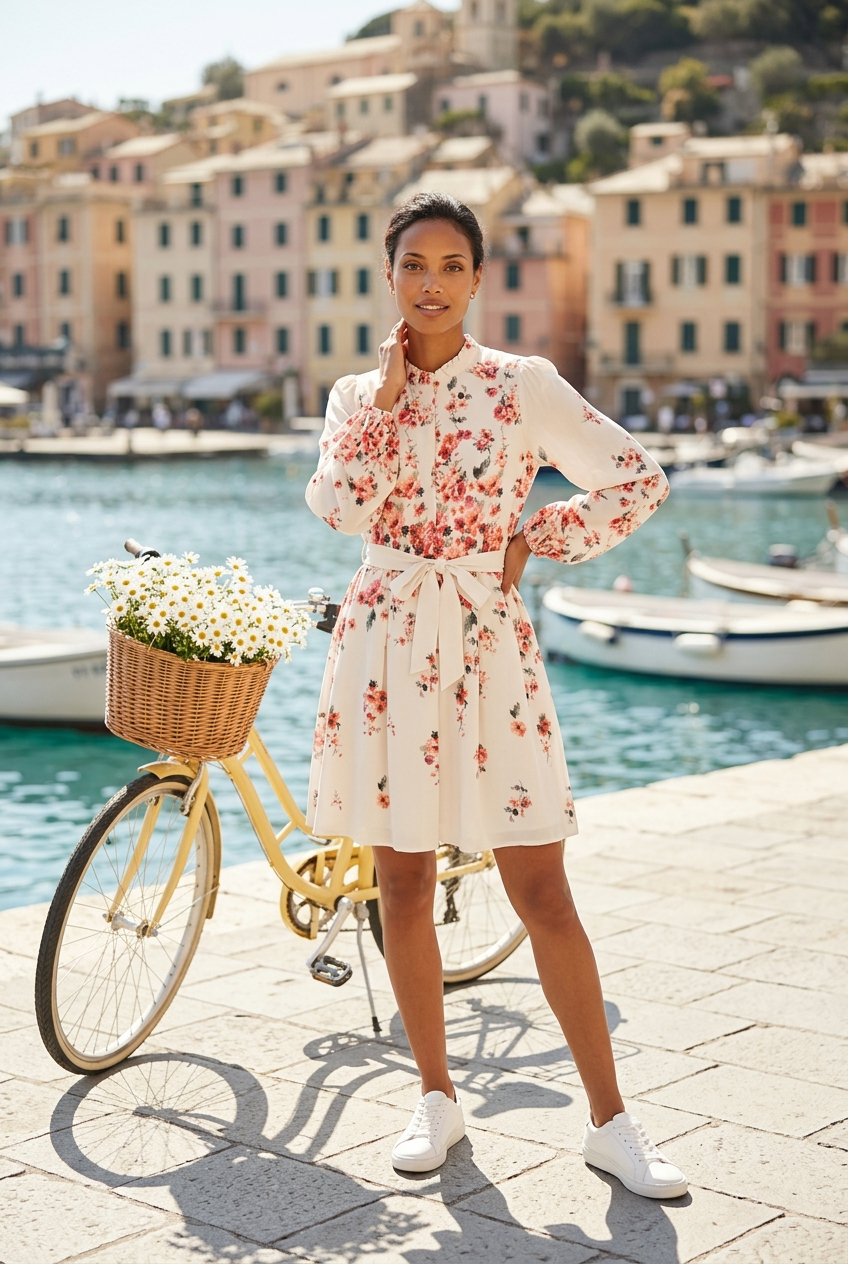 VIELMA BAI O-NECK L/S SHORT DRESS