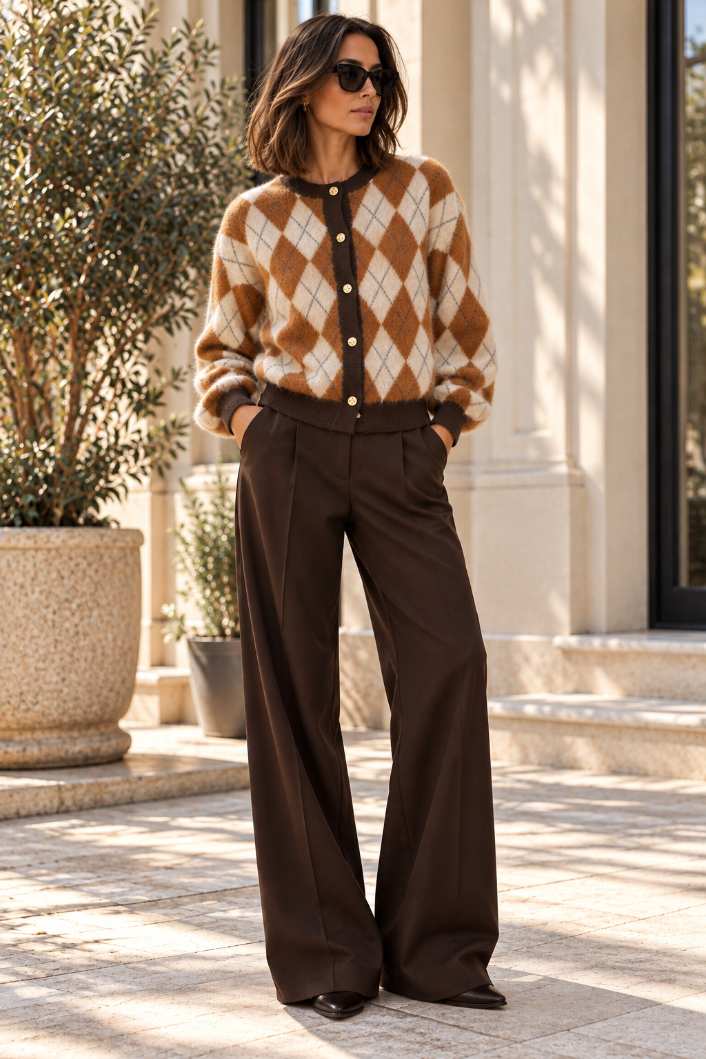 Vitjebbi o-neck Ls Jaquard knit cardigan