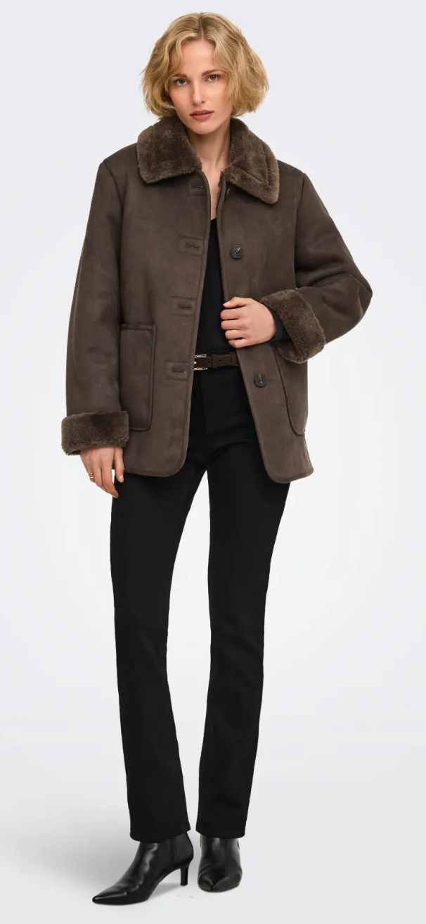 ONLISADORA FAUX SUEDE BONDED COAT