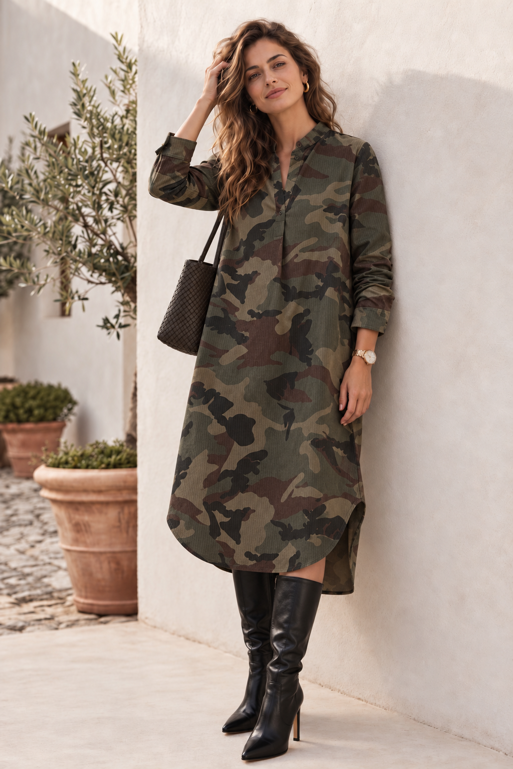 Camo Dress Babycord