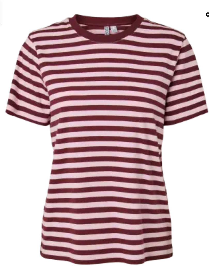 PCRIA SS TEE MULTICOL STRIPES