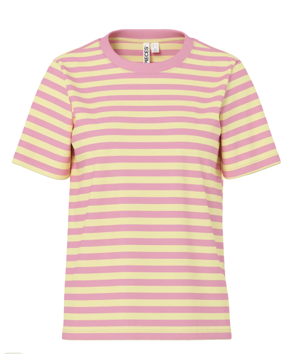PCRIA SS TEE MULTICOL STRIPES
