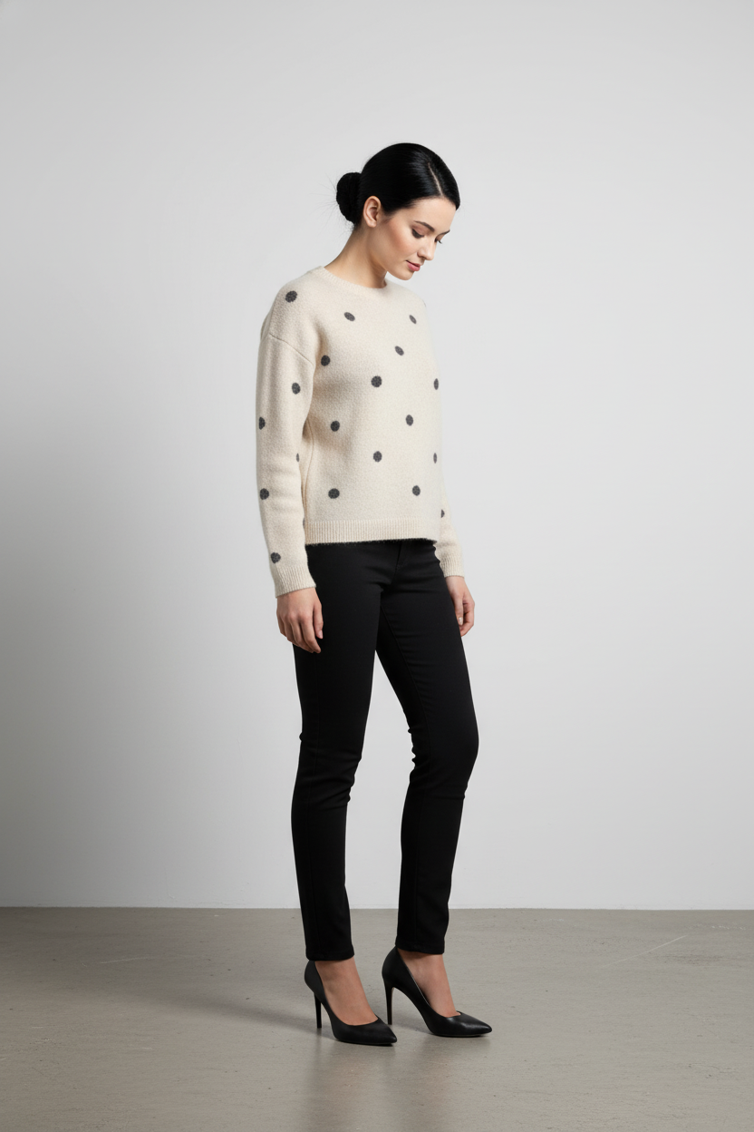 OBJDOTSY L/S KNIT PULLOVER