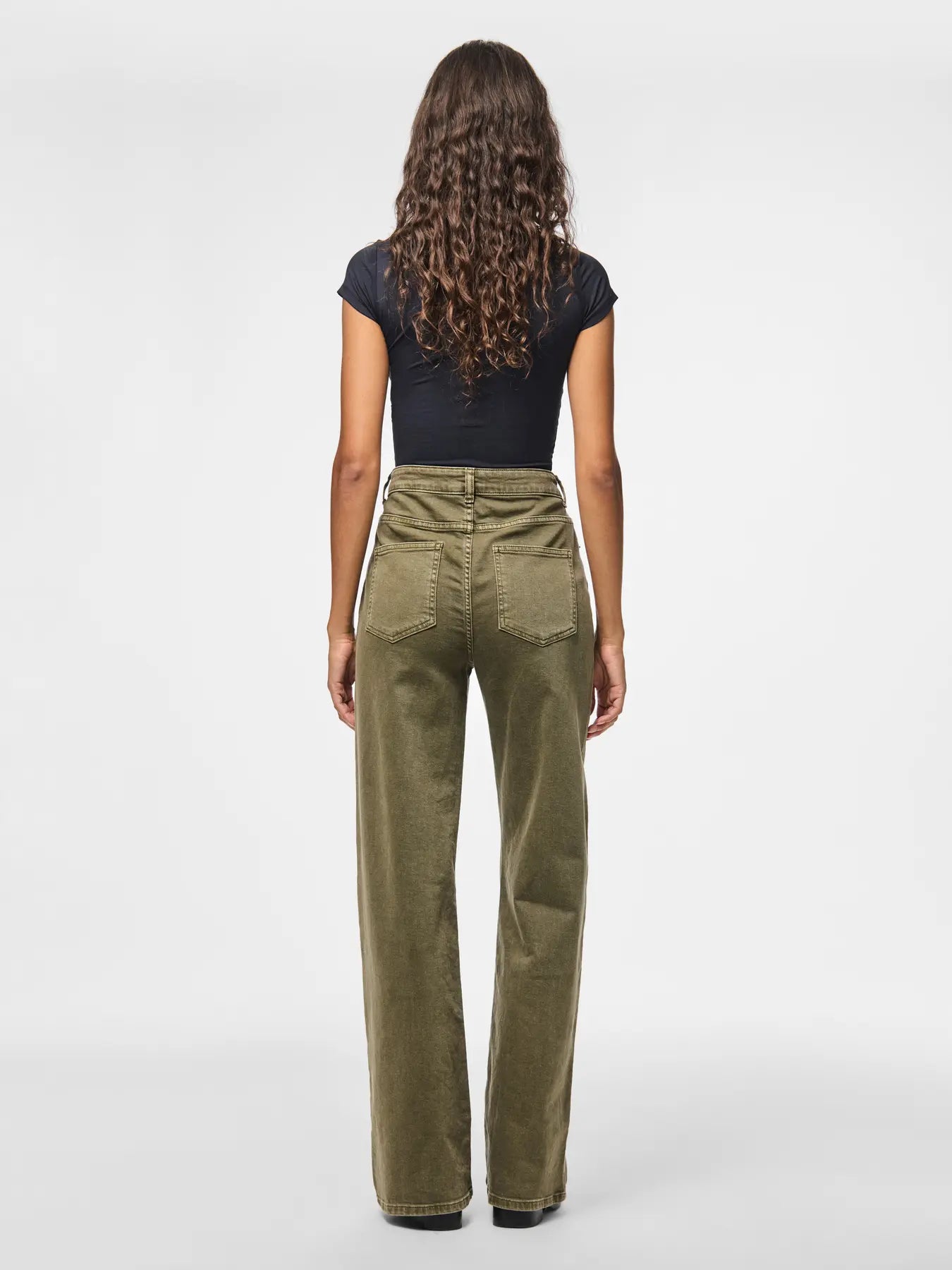 PCSILKE MW WIDE COLORED JEANS