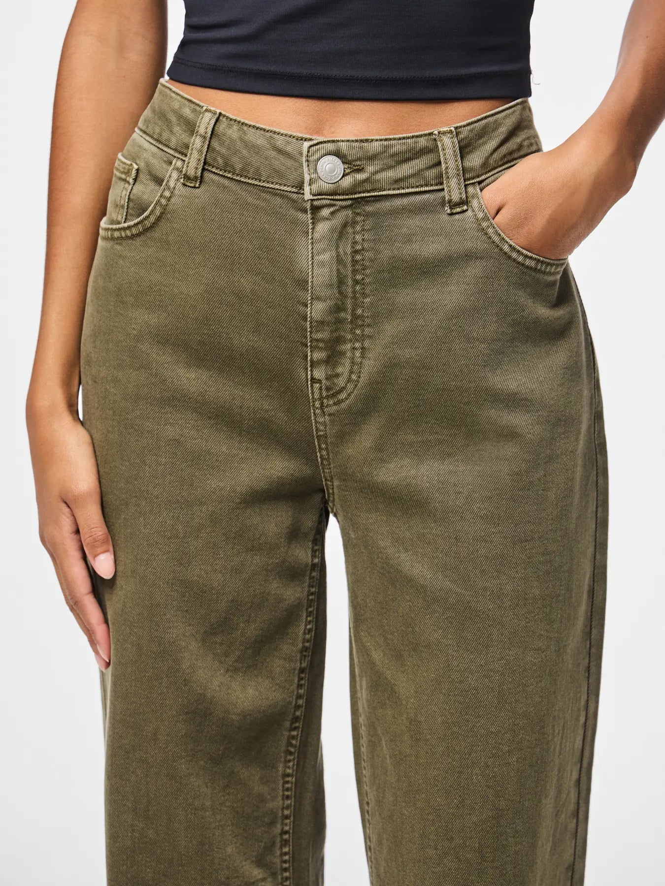 PCSILKE MW WIDE COLORED JEANS