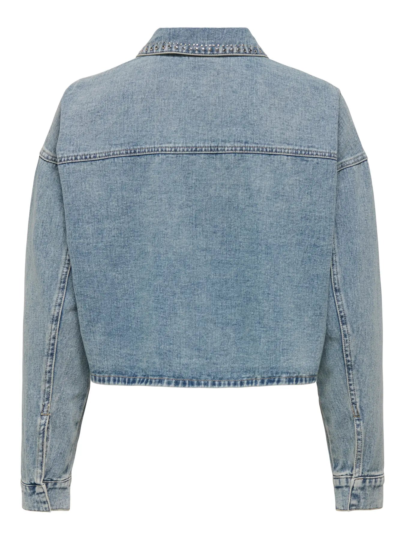 JDYASPEN LS CROPPED STUD SHACKET DNM