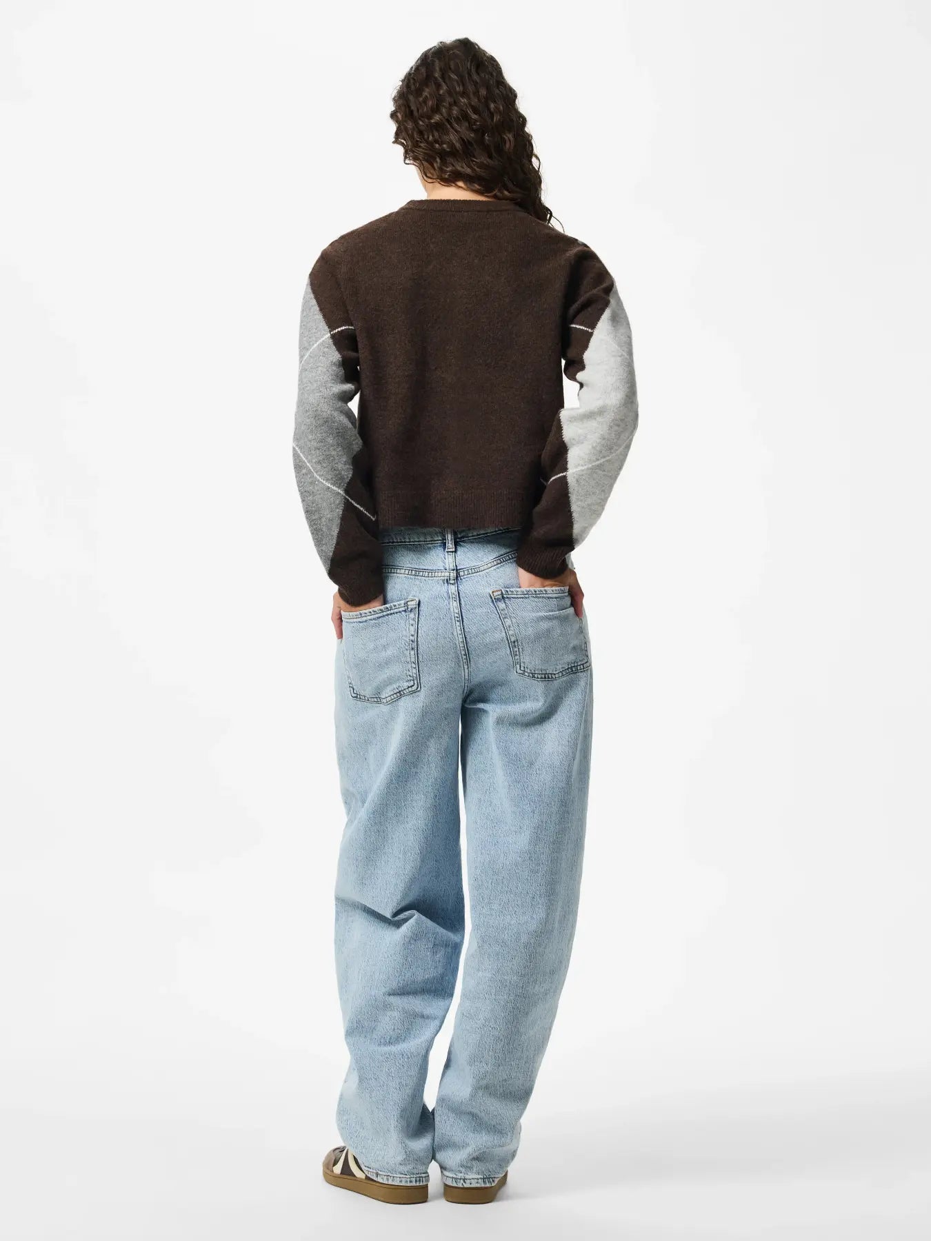 PCSALLY LS KNIT CHECK CARDIGAN
