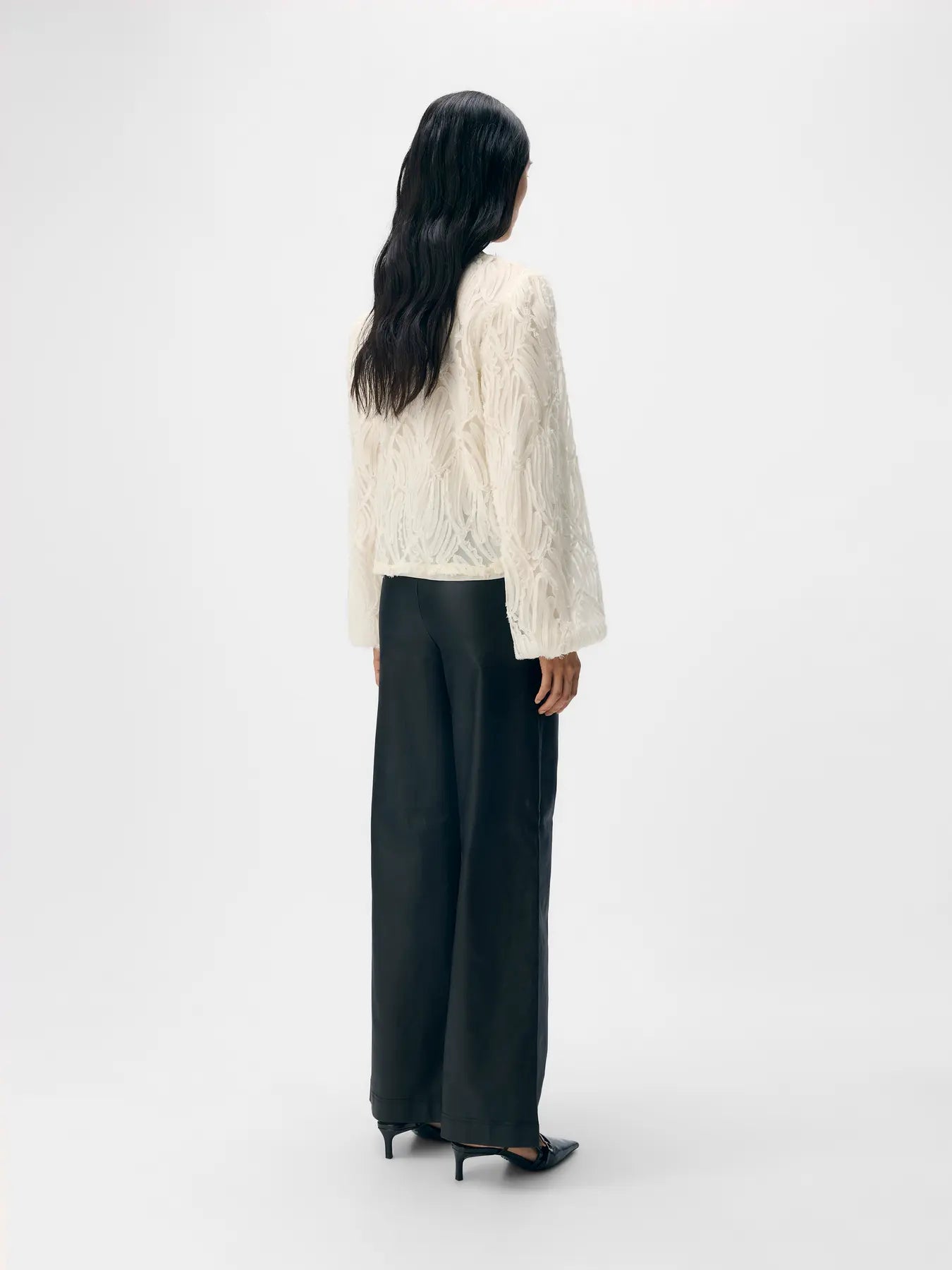 OBJMELBA LISA WIDE COATED PANT