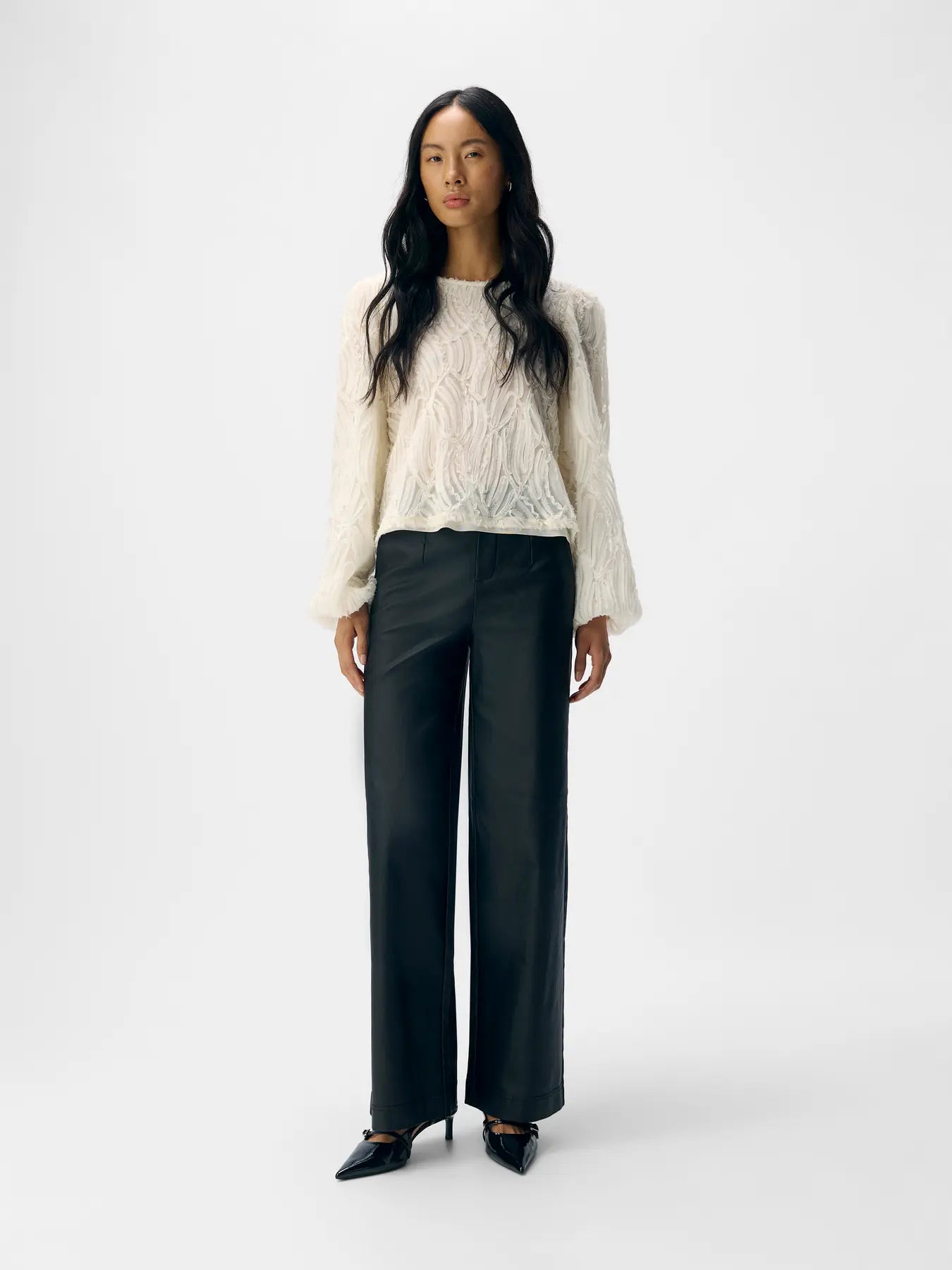 OBJMELBA LISA WIDE COATED PANT