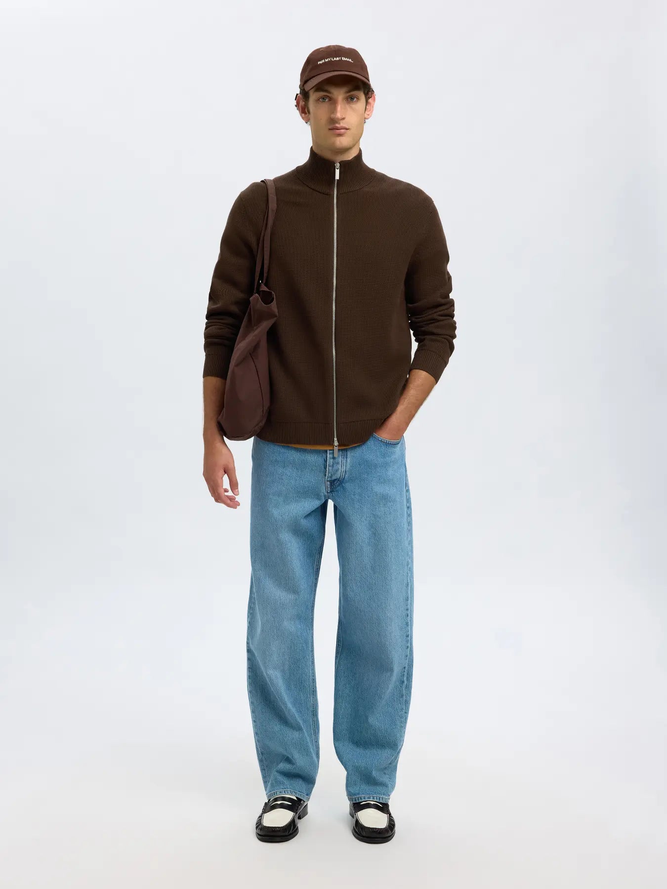 SLHDANE LS KNIT STRUCTURE FULL ZIP