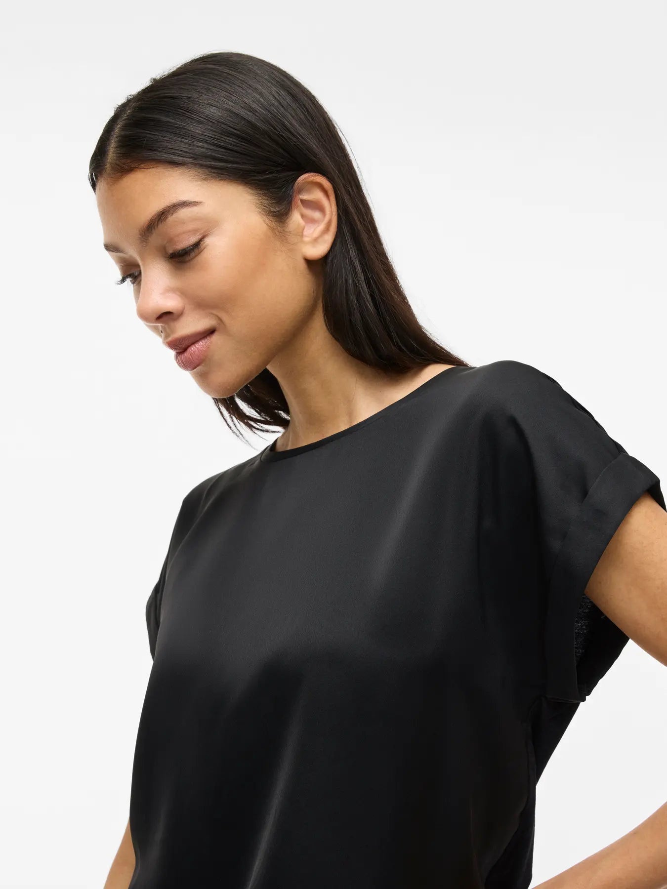 VIELLETTE S/S SATIN TOP