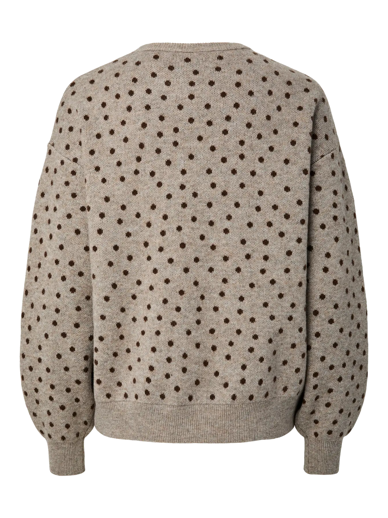 PCNANCY LS O-NECK DOT KNIT