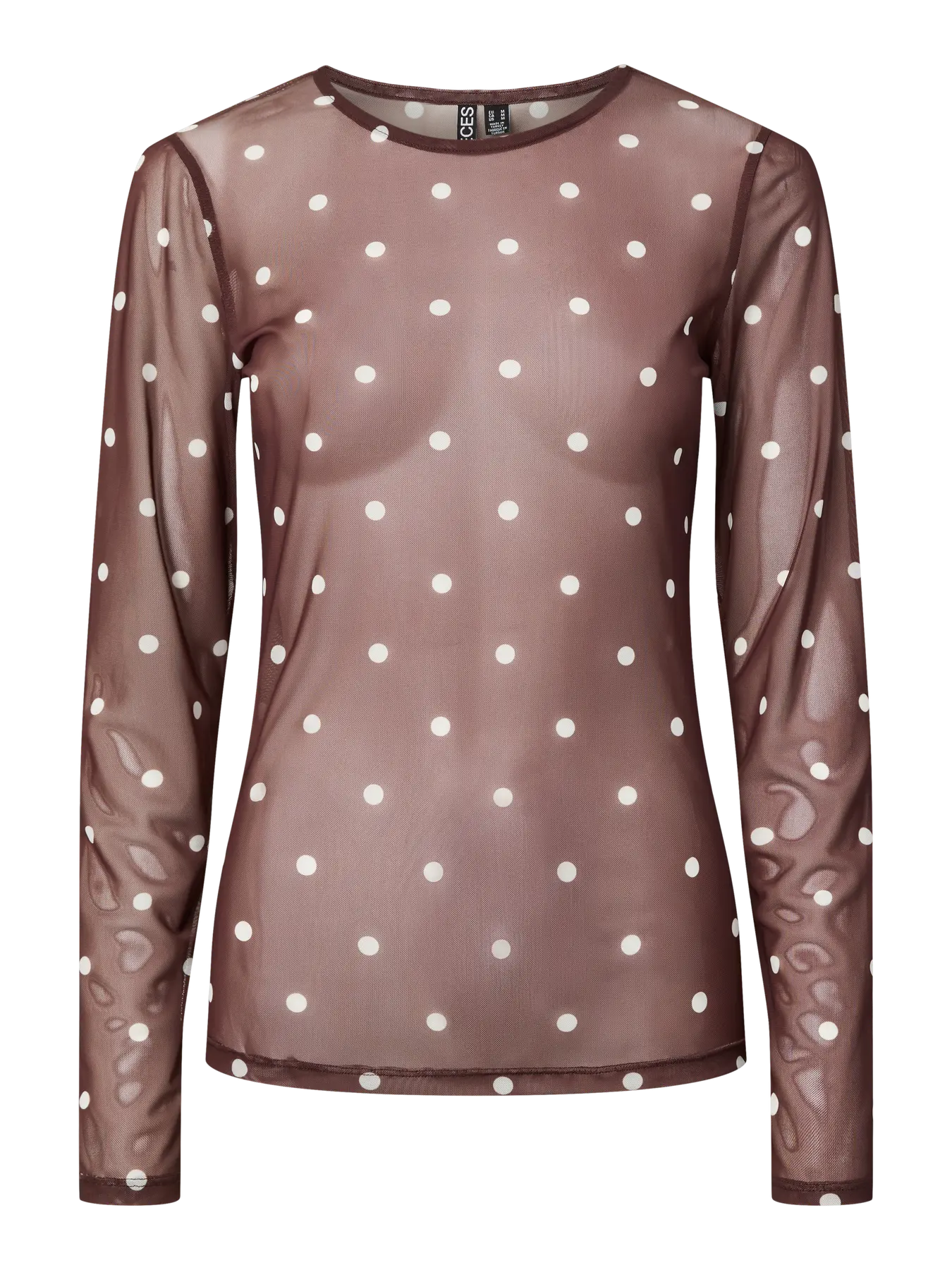 PCDORTHEA LS O-NECK MESH TOP