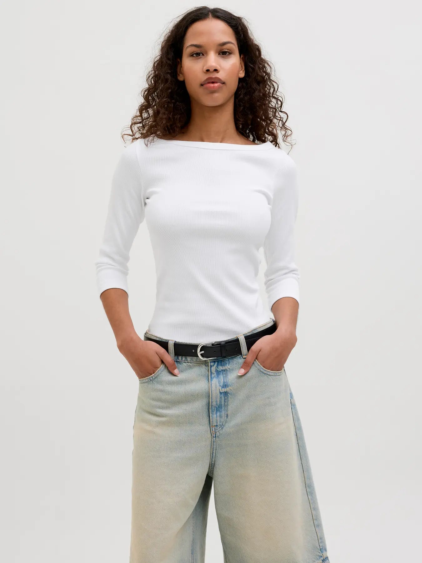 JXFIFI STR 3/4 BOATNECK TOP
