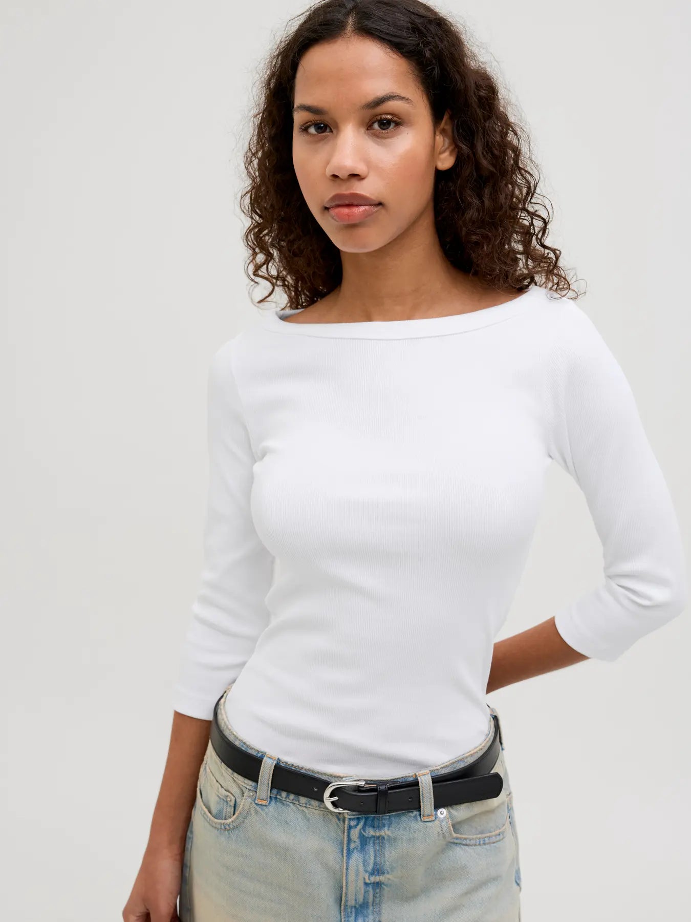 JXFIFI STR 3/4 BOATNECK TOP