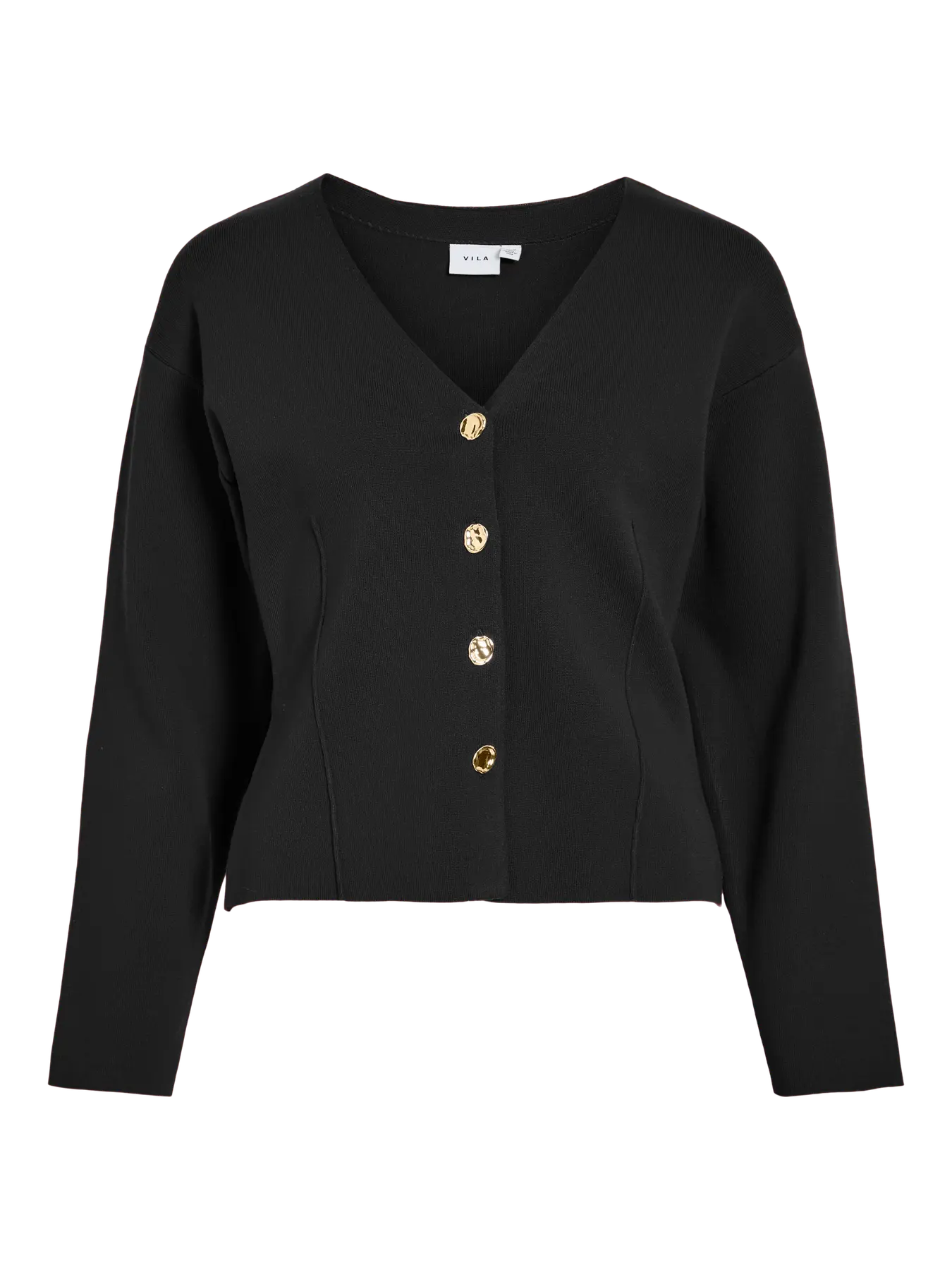 VISWAY V-NECK L/S WAIST KNIT CARDIGAN