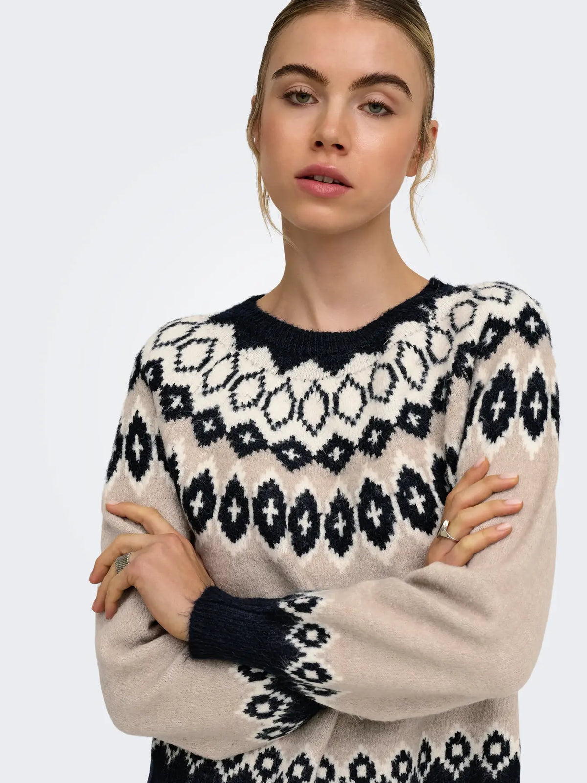 ONLRUSTY LS FAIR ISLE O-NECK