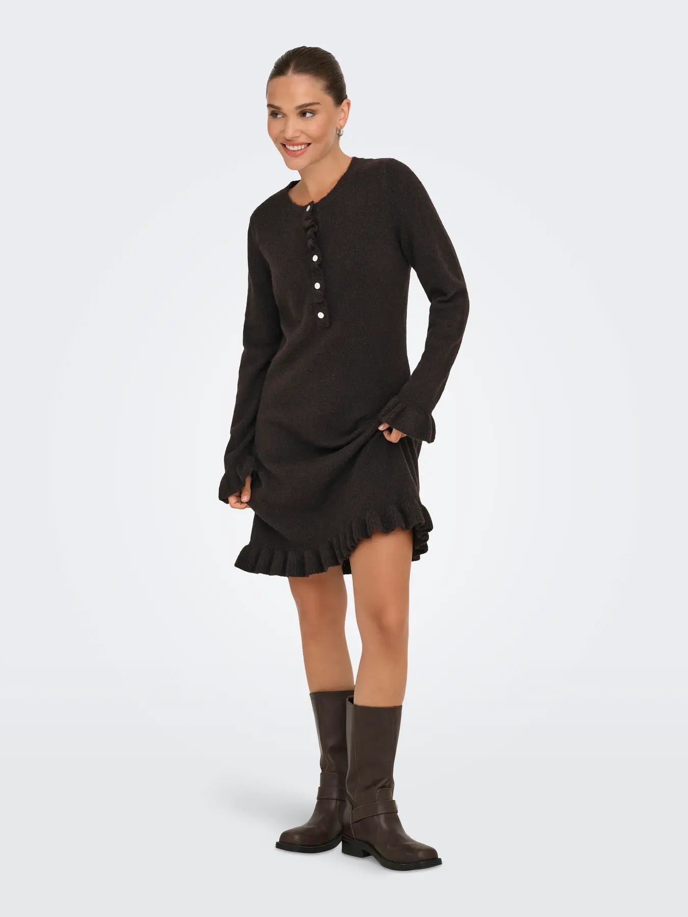 ONLMERA LIFE LS FRILL DRESS