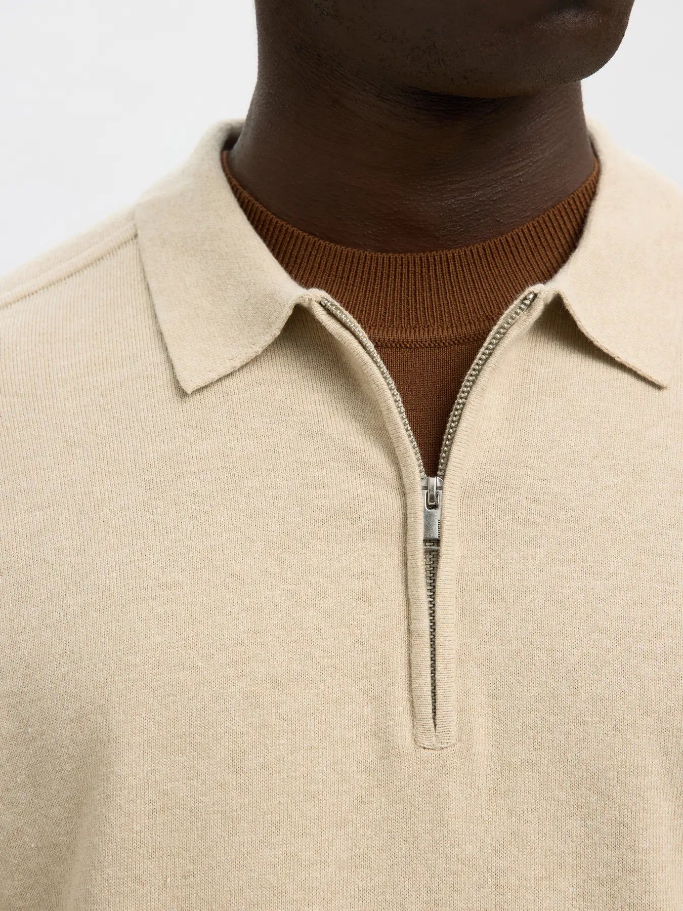 SLHBERG LS HALF ZIP POLO