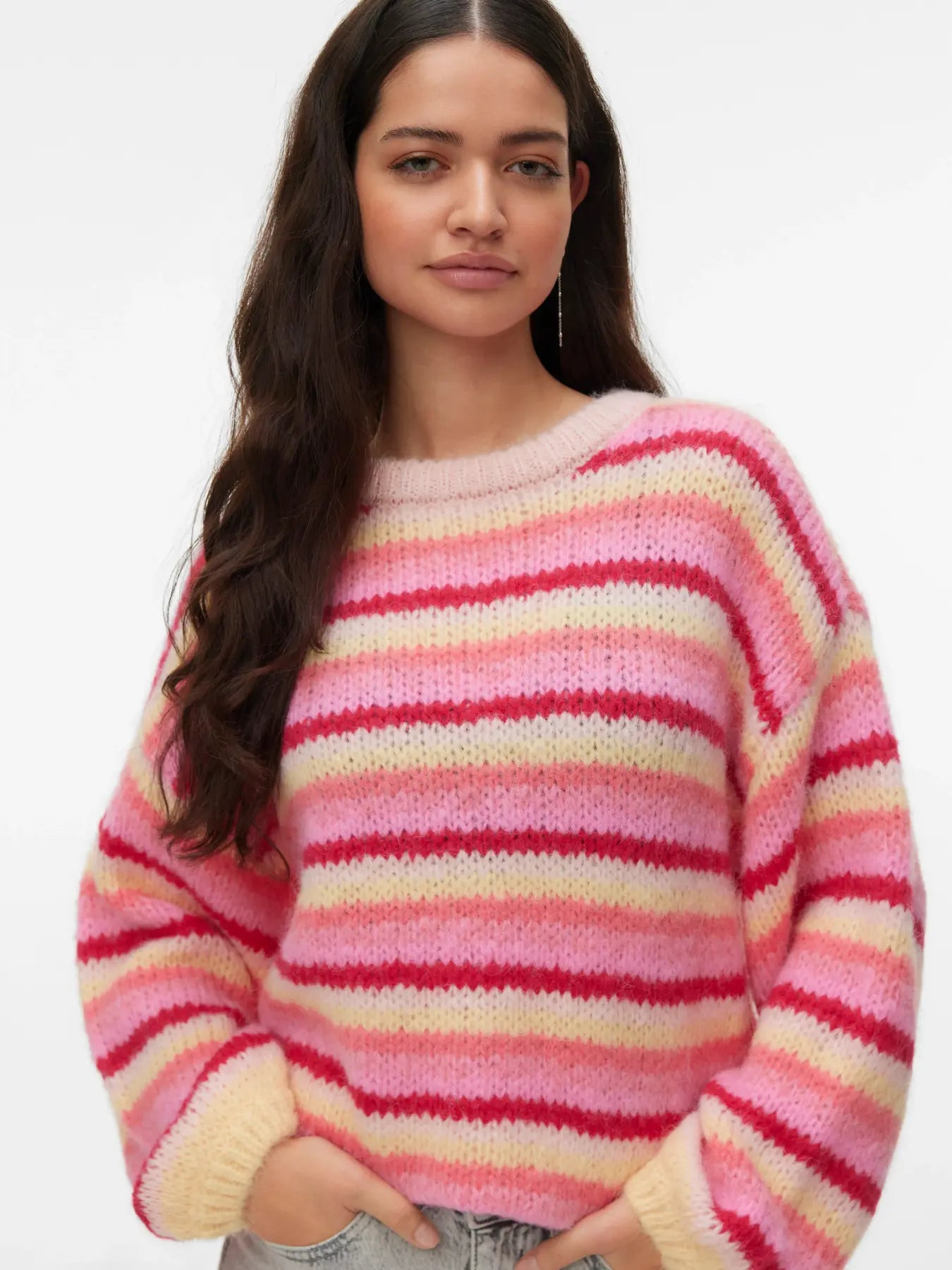 VMMAYBE STRIPE LS O-NECK PULLOVER