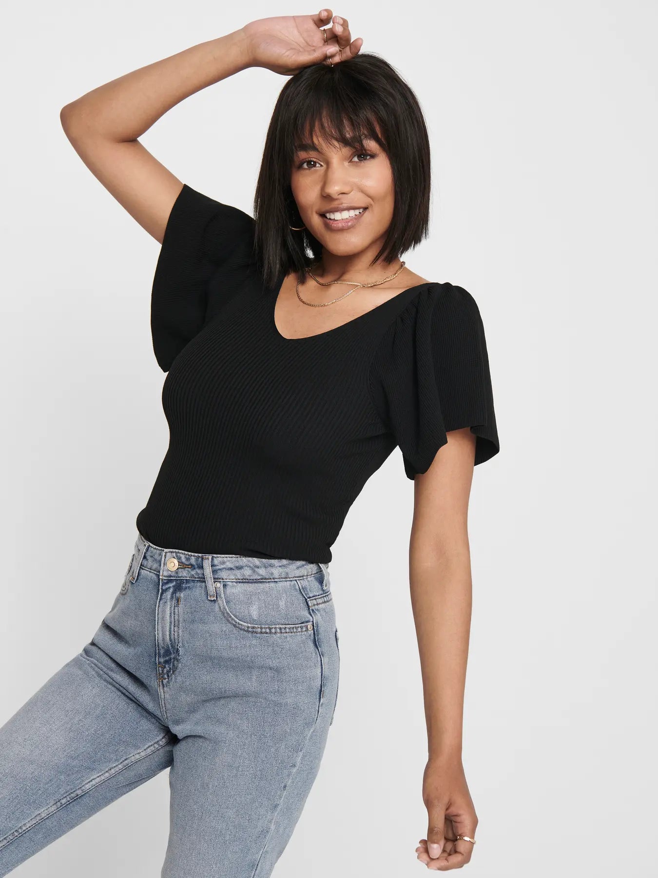 ONLLEELO S/S BACK PULLOVER KNT