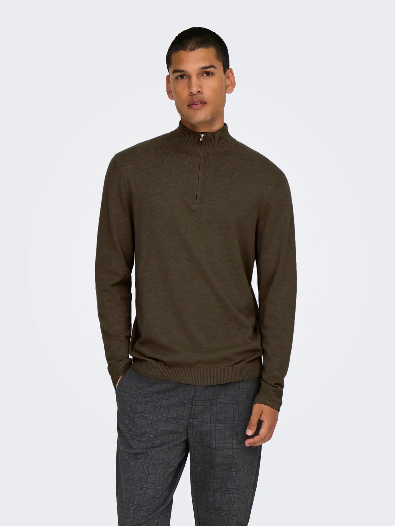 ONSLOUI REG 12 MEL HALF ZIP KNIT