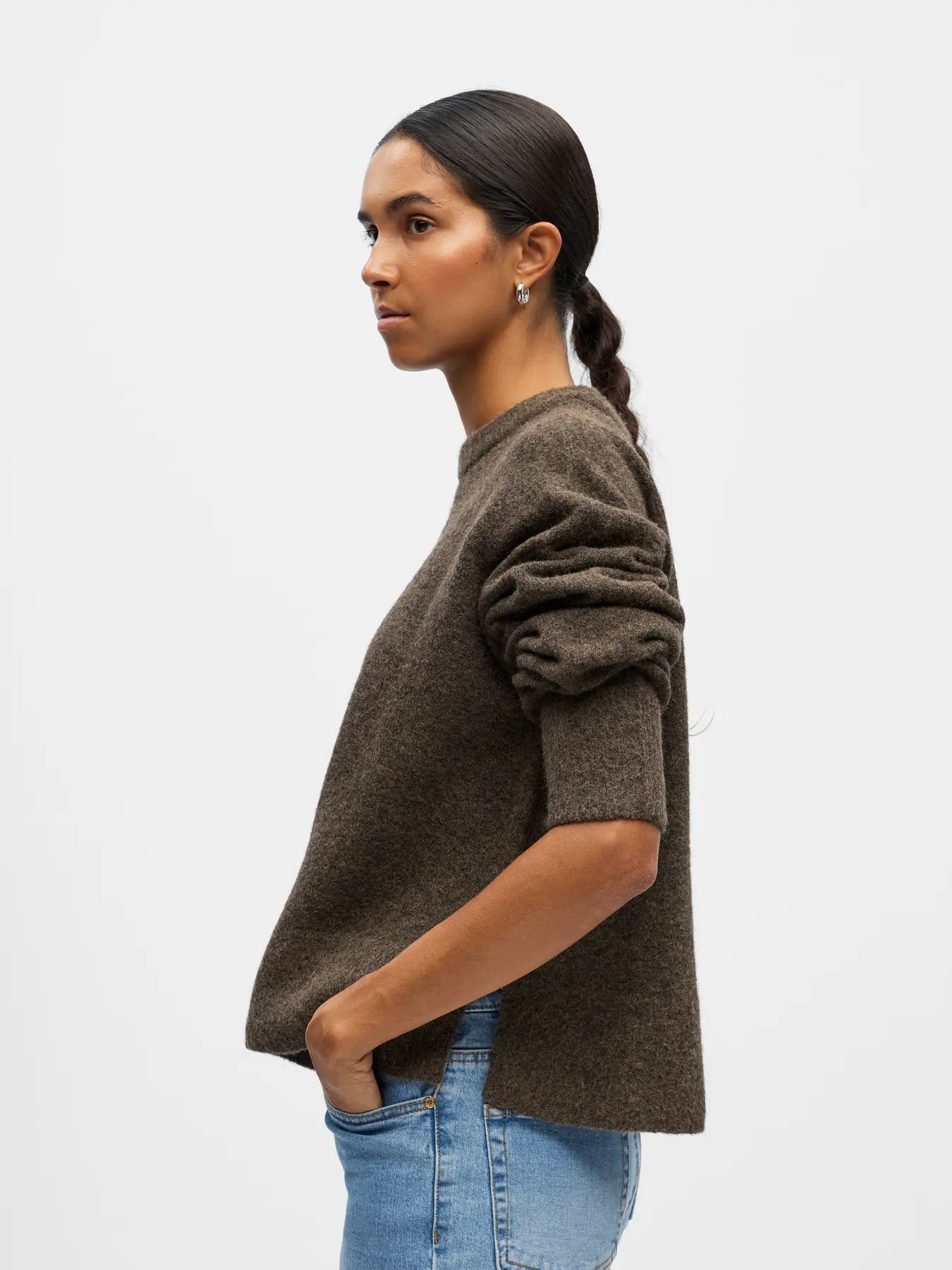 OBJJUNO L/S LO O-NECK KNIT