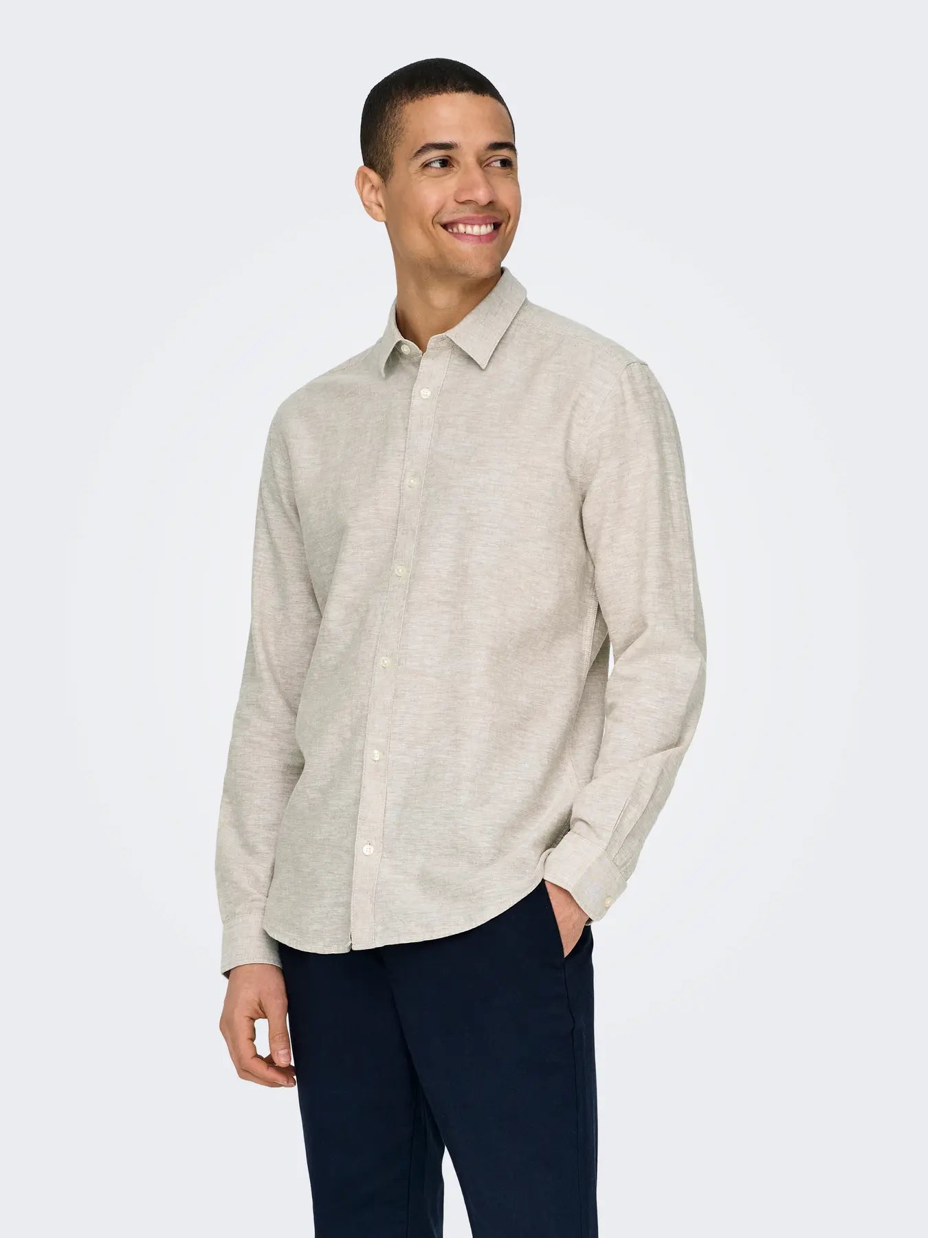 ONSCAIDEN LIFE LS SOLID LINEN BLEND