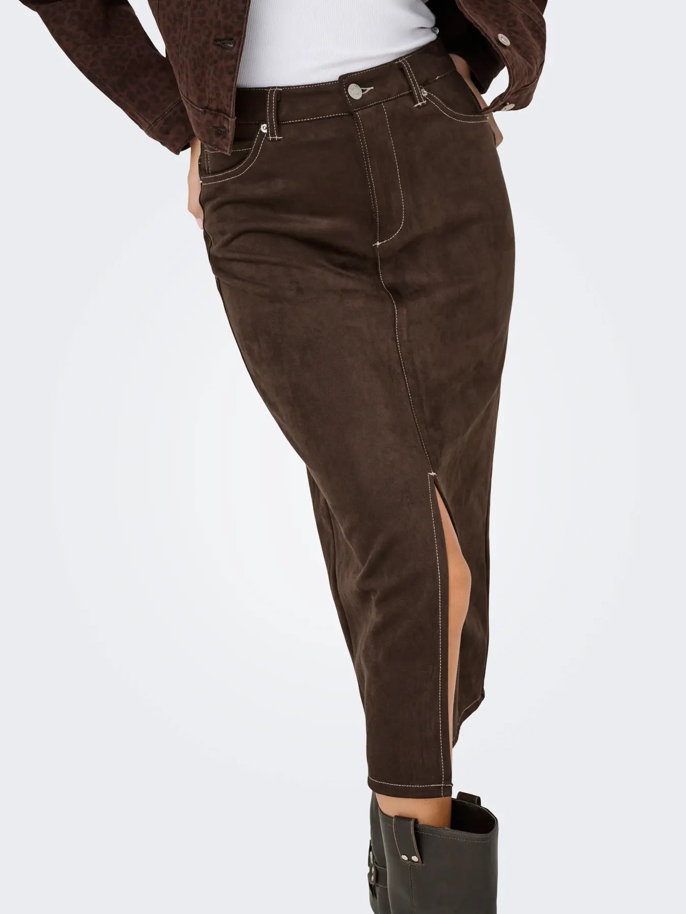 ONLSTINA MW FAUX SUEDE SKIRT