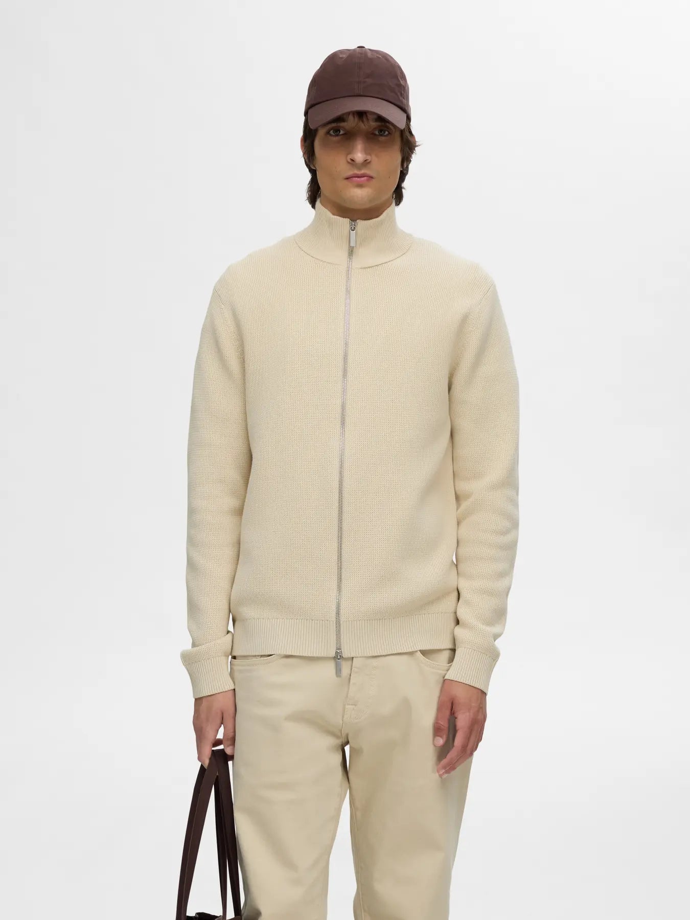 SLHDANE LS KNIT STRUCTURE FULL ZIP