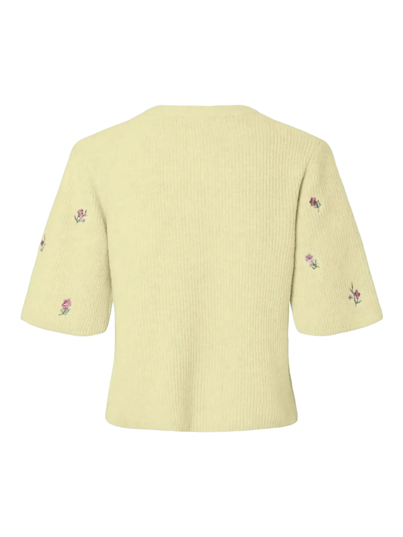 PCSILLY SS O-NECK EMB KNIT CARDIGAN