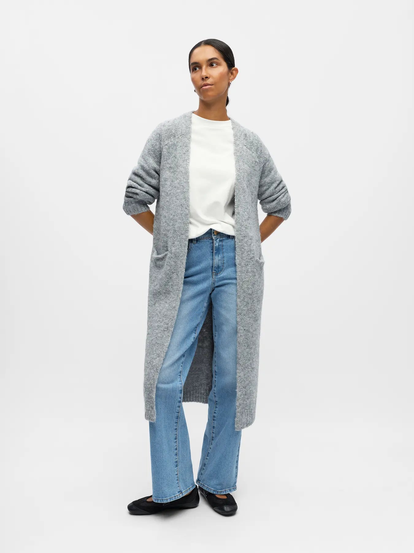 OBJMILU LS LO LONG KNIT CARDIGAN