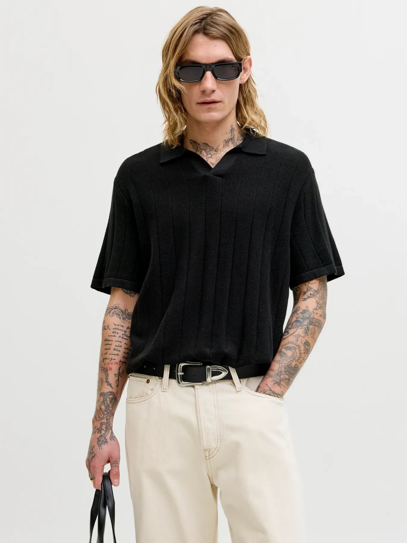 JJEBRADLEY KNIT SPLIT NECK SS