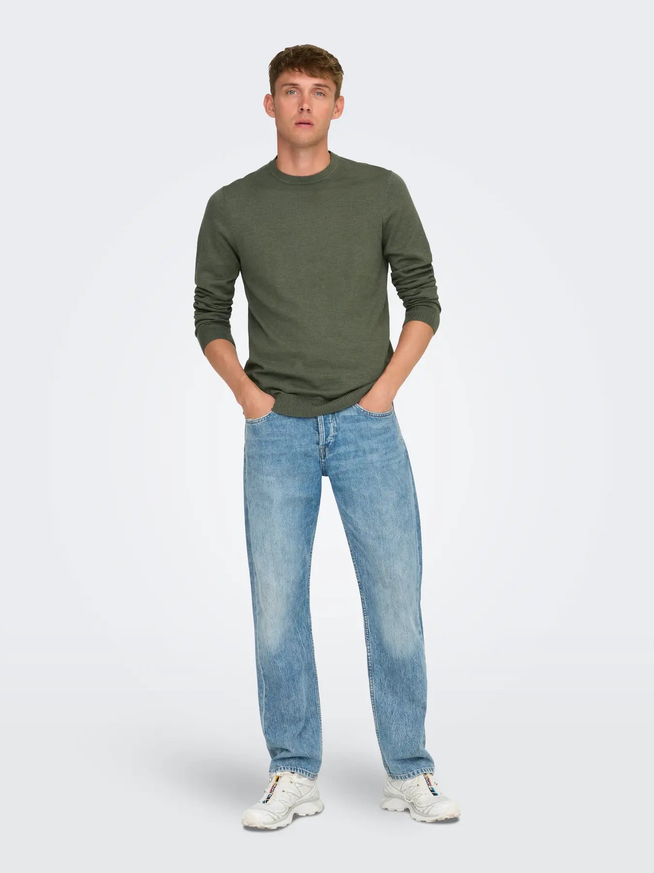 ONSLOUI REG 12 MEL CREW KNIT