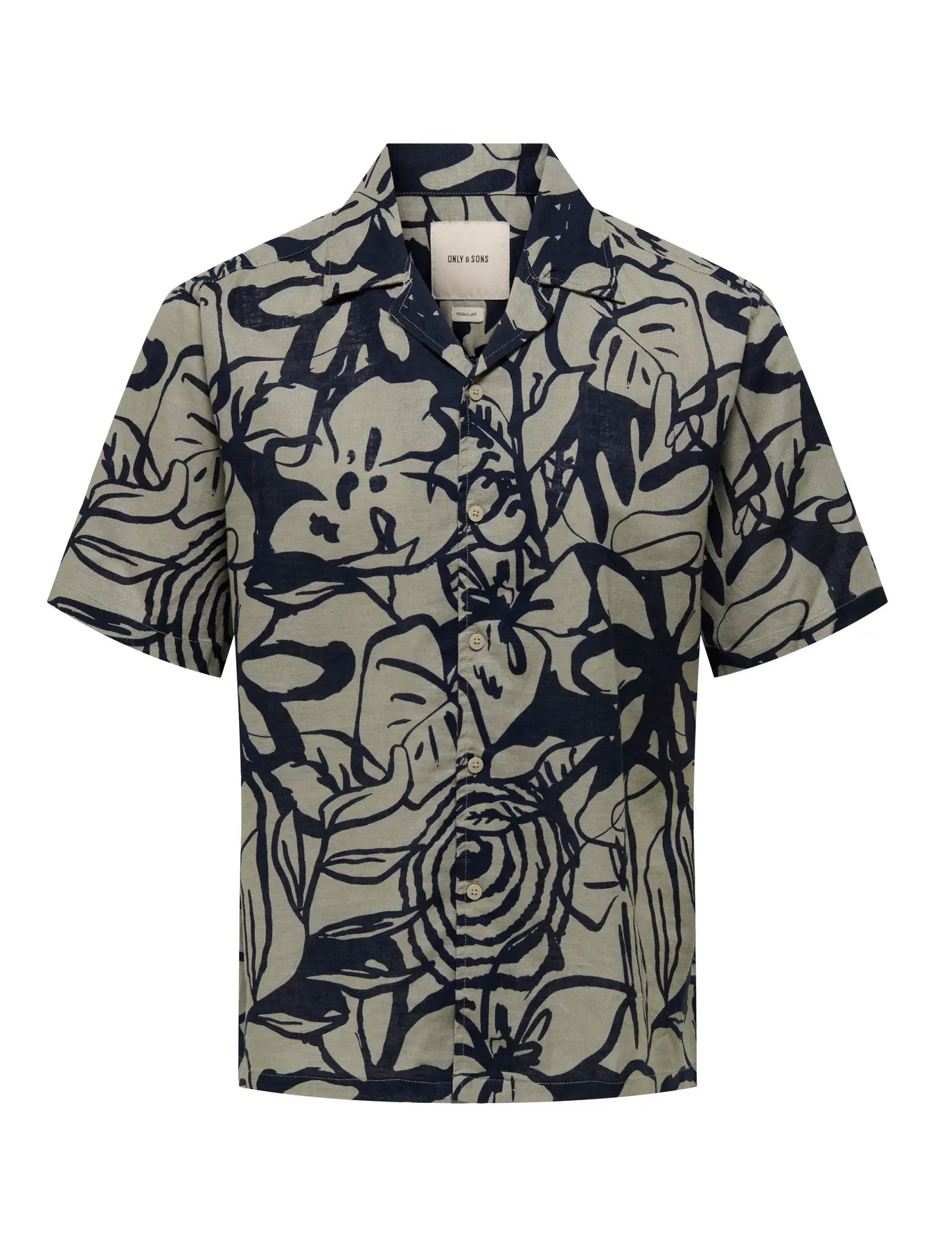 ONSCAIDEN REG FIT AOP LINEN BLEND