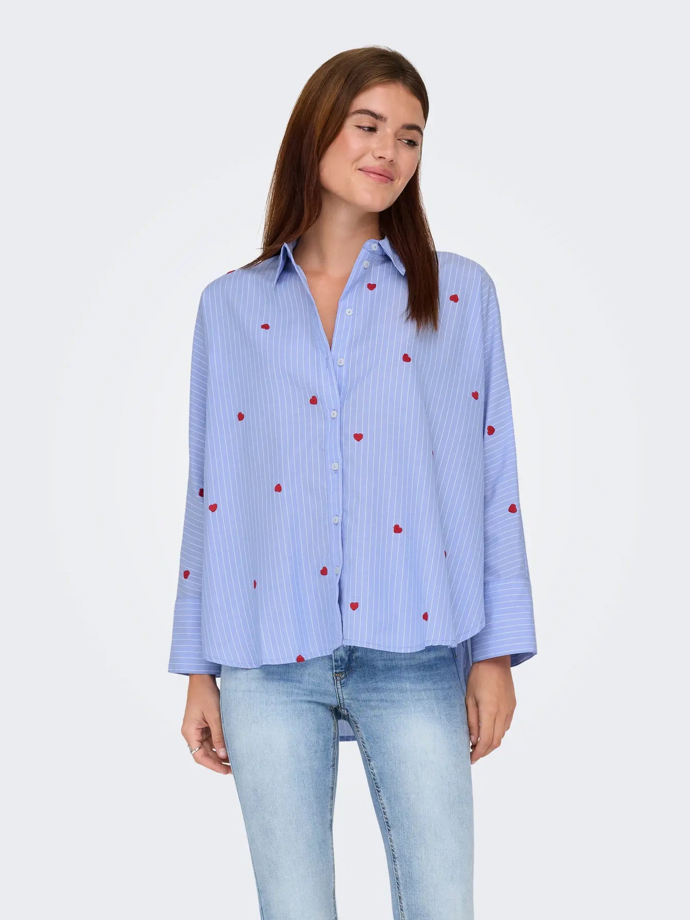 ONLNEW LINA GRACE LS STR EMB SHIRT