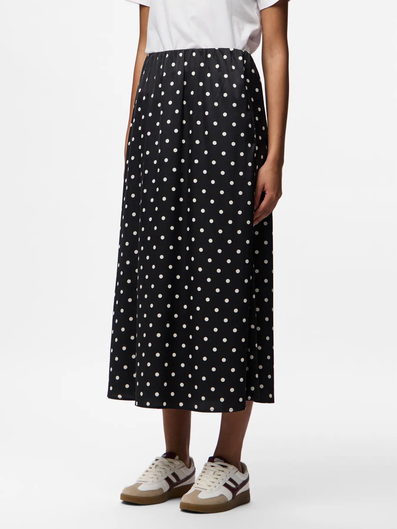 PCJYTTA HW ANKLE SATIN SKIRT