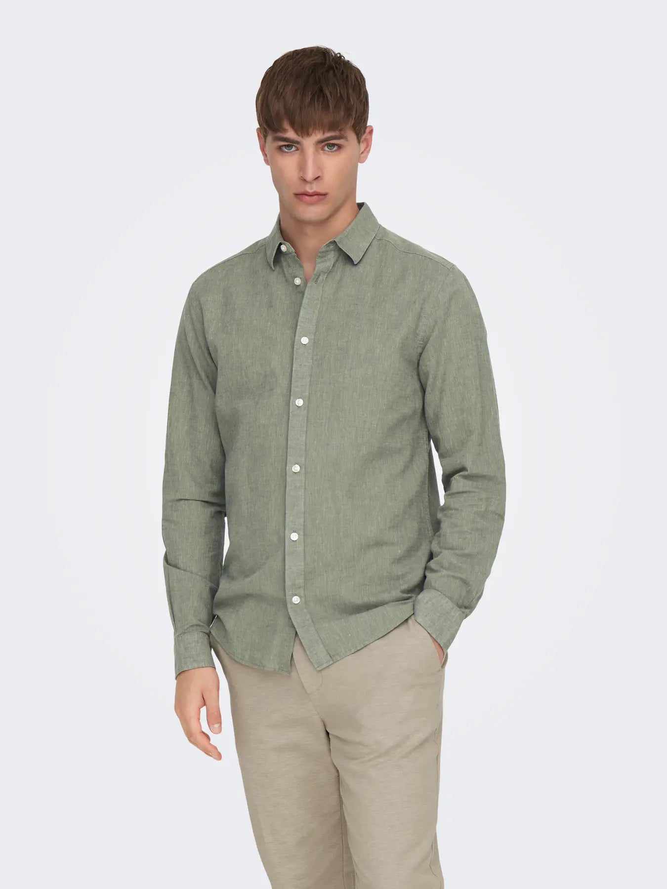 ONSCAIDEN LIFE LS SOLID LINEN BLEND