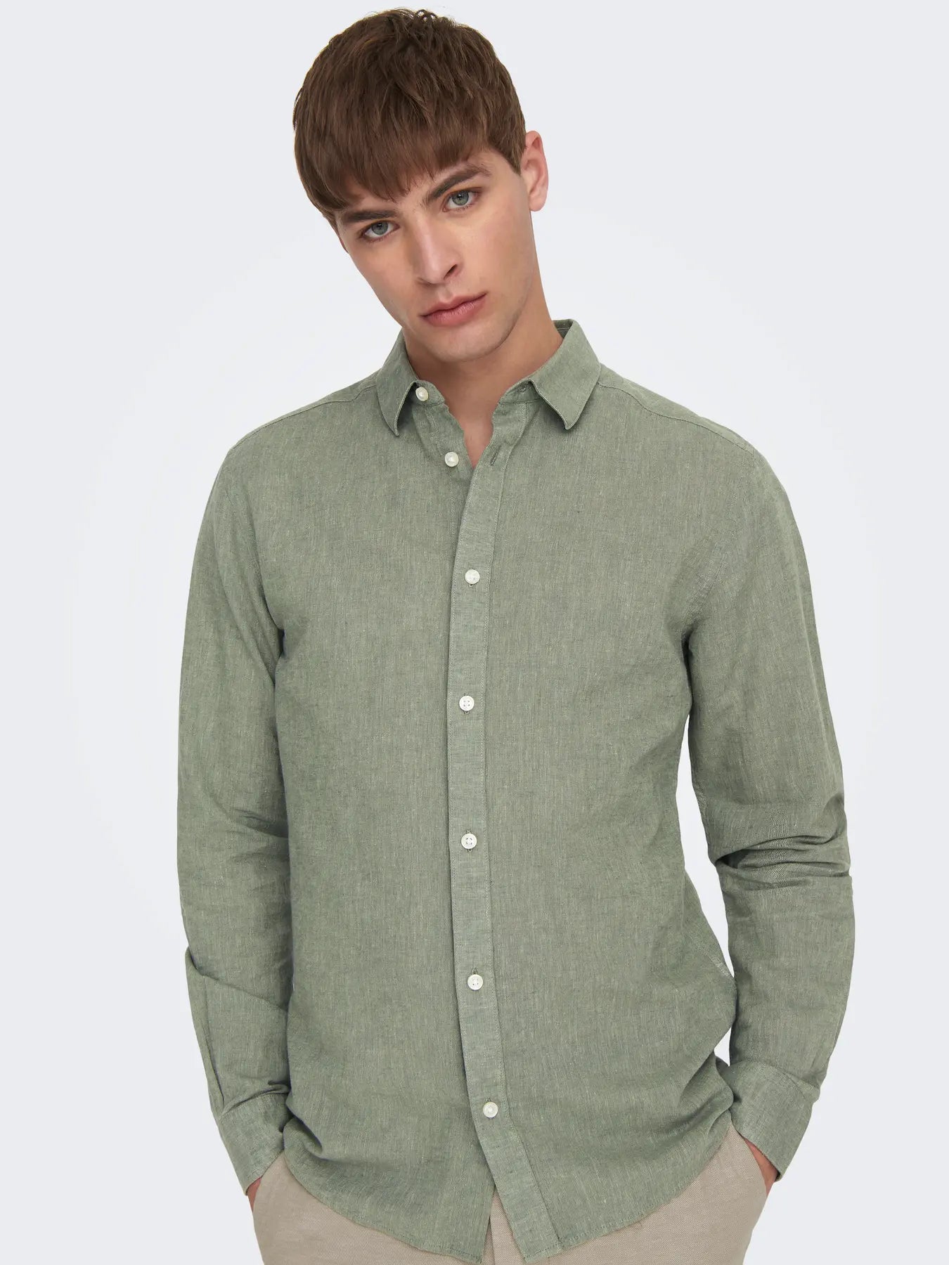 ONSCAIDEN LIFE LS SOLID LINEN BLEND