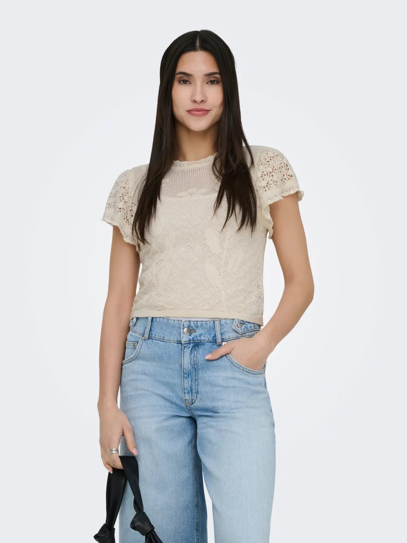 ONLESTRALLA S/S SHORT STRUCTOP KNT