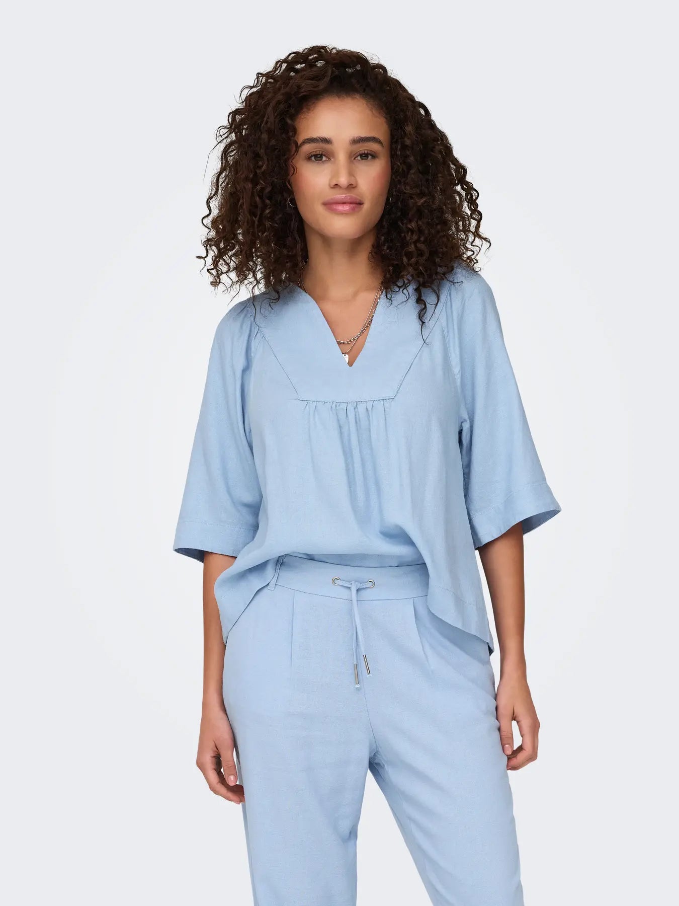 ONLCARO 2/4 V-NECK LINEN BL