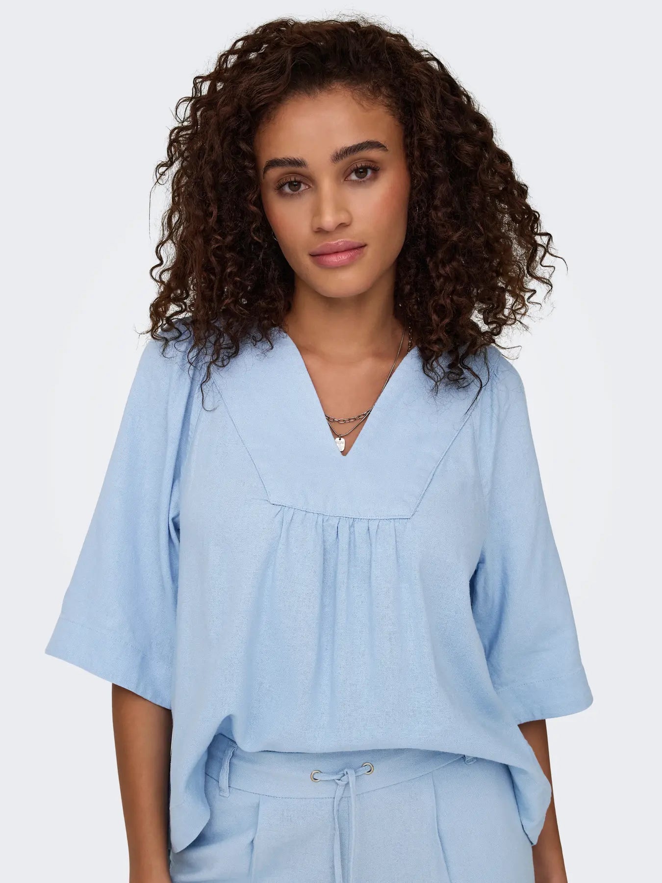 ONLCARO 2/4 V-NECK LINEN BL