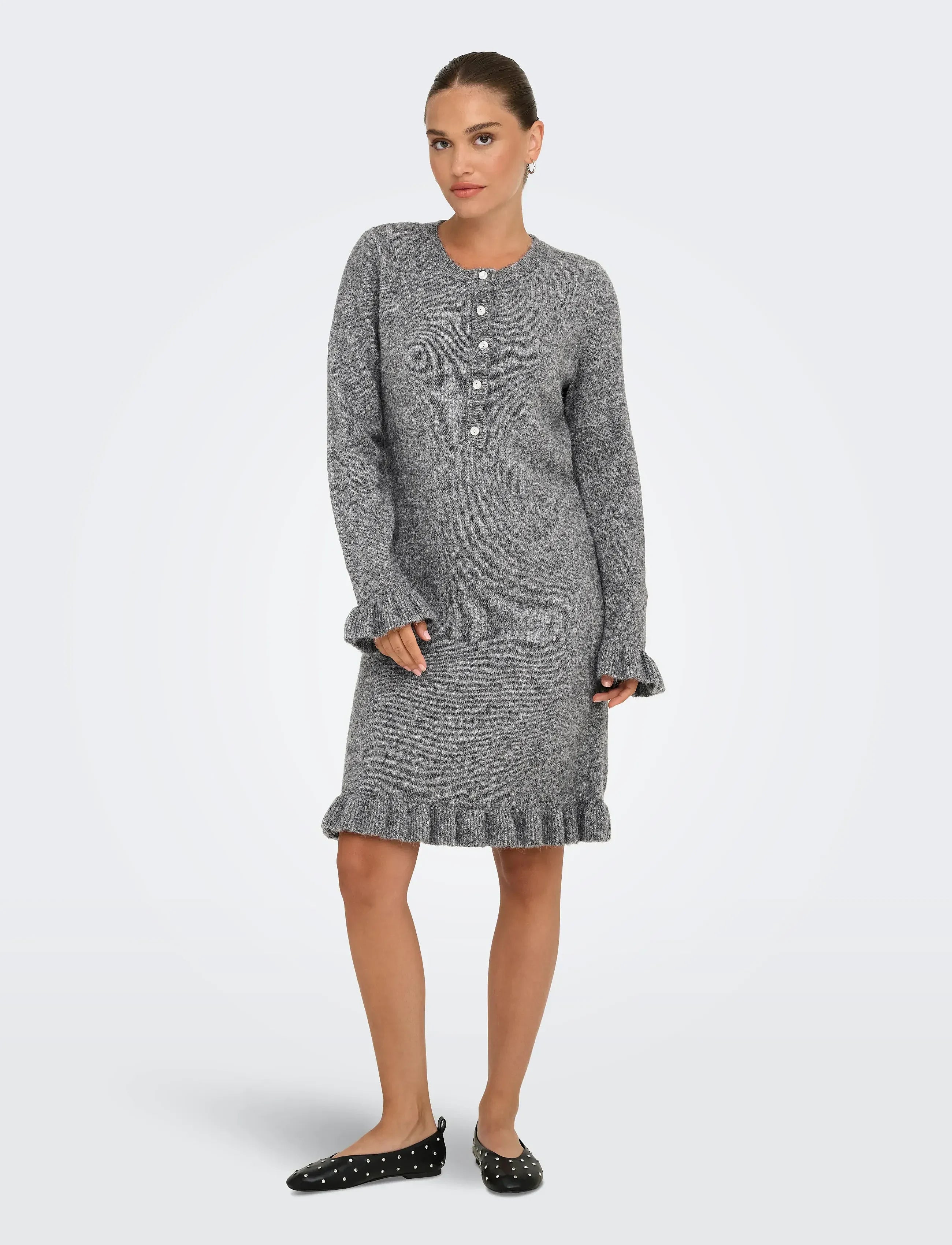 ONLMERA LIFE LS FRILL DRESS