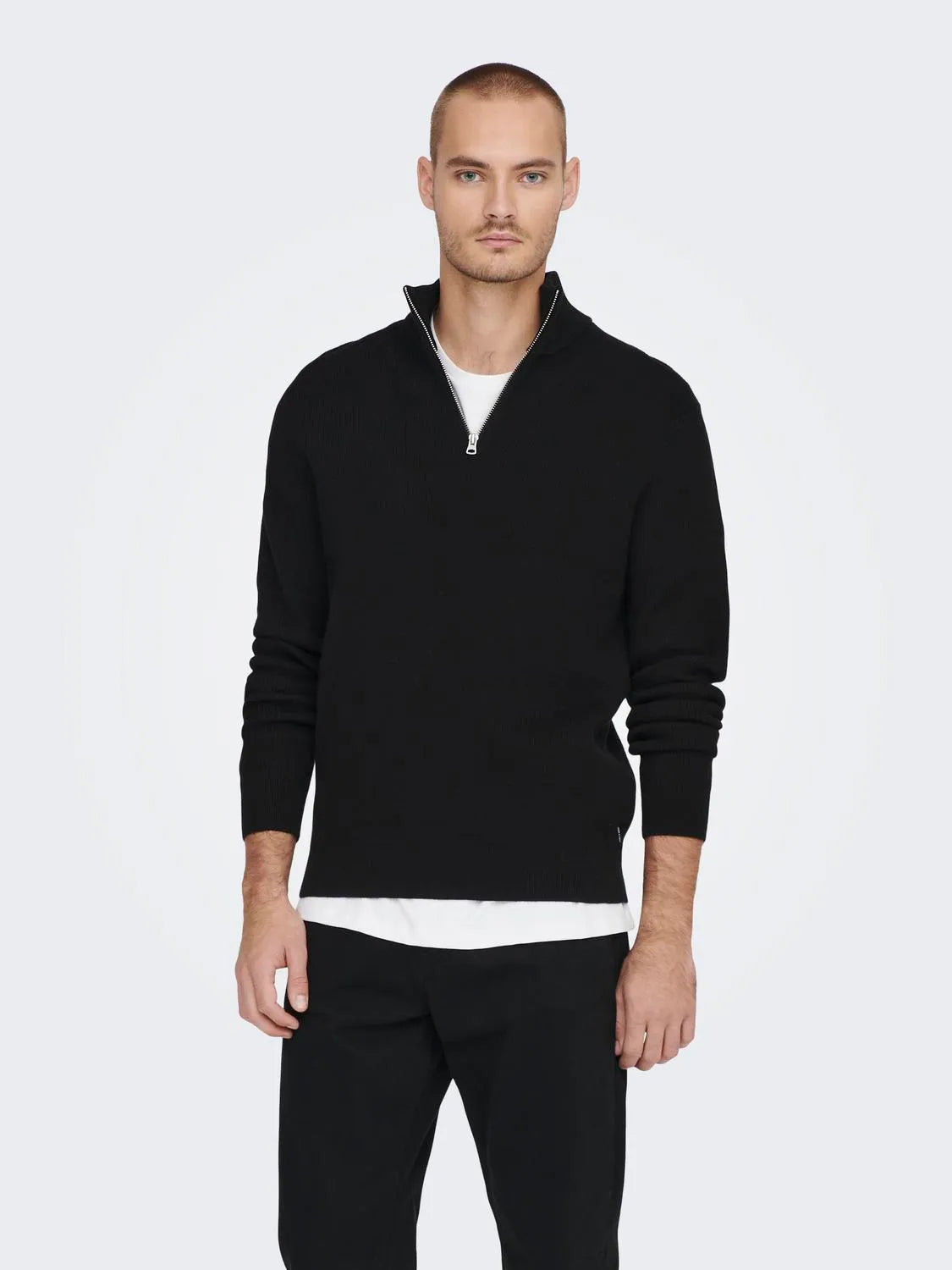 ONSPHIL REG 12 STRUC HALF ZIP KNIT