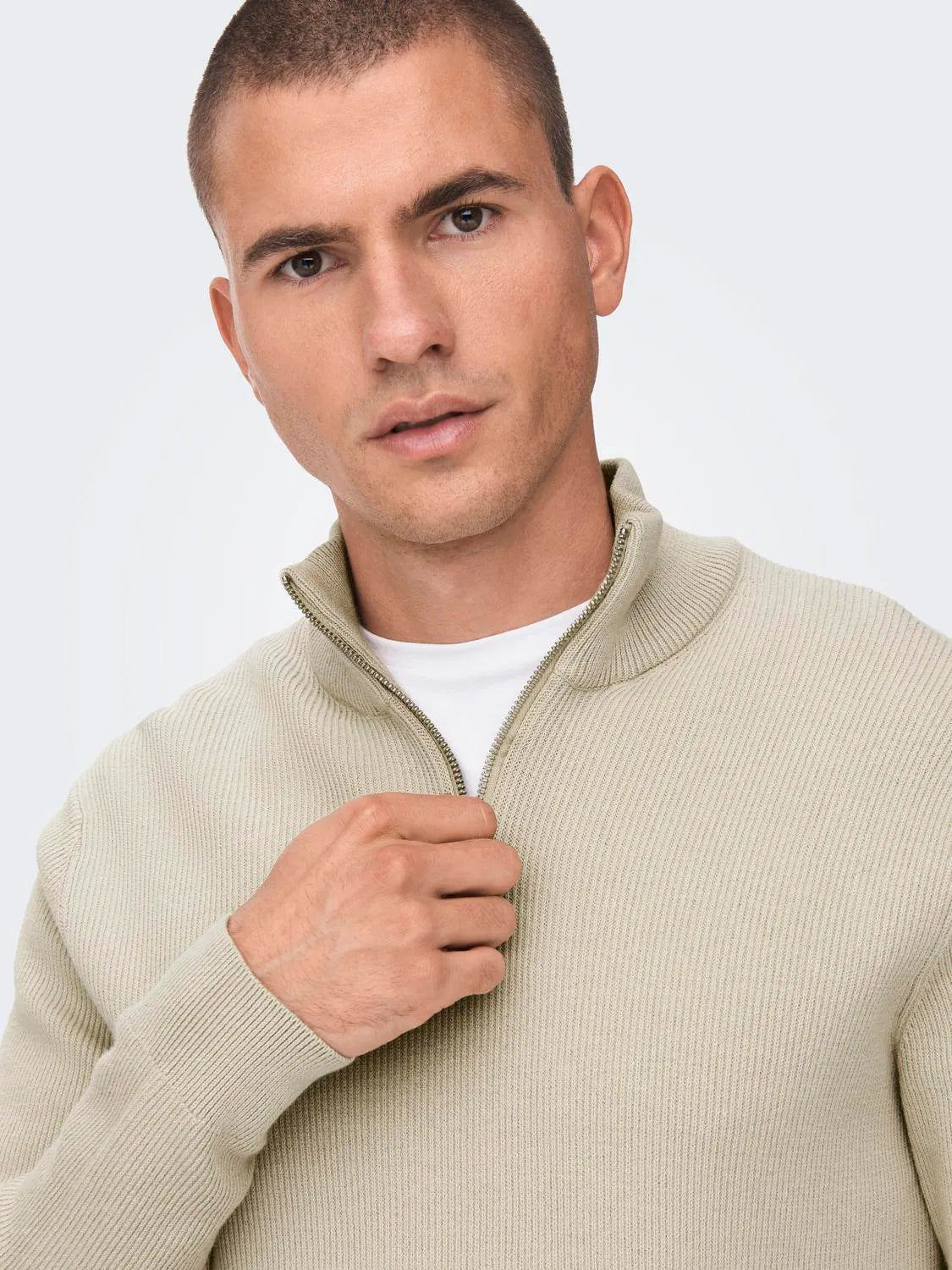 ONSPHIL REG 12 STRUC HALF ZIP KNIT