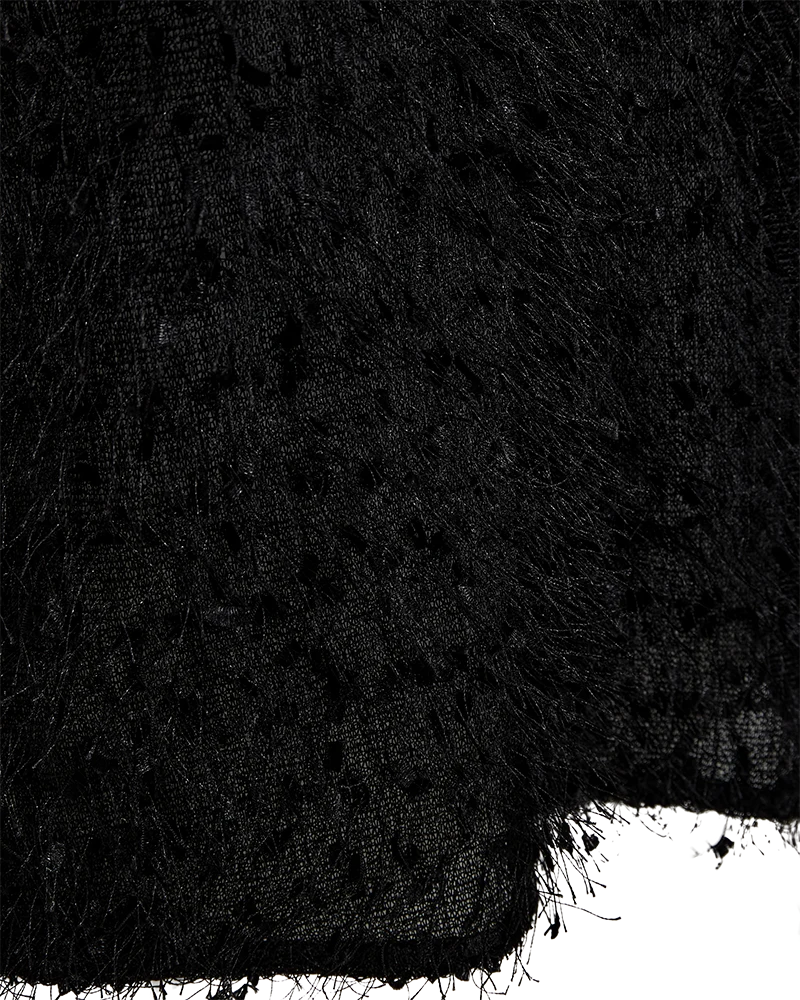 FQFLONELLA - BLOUSE WITH FRINGES - BLACK