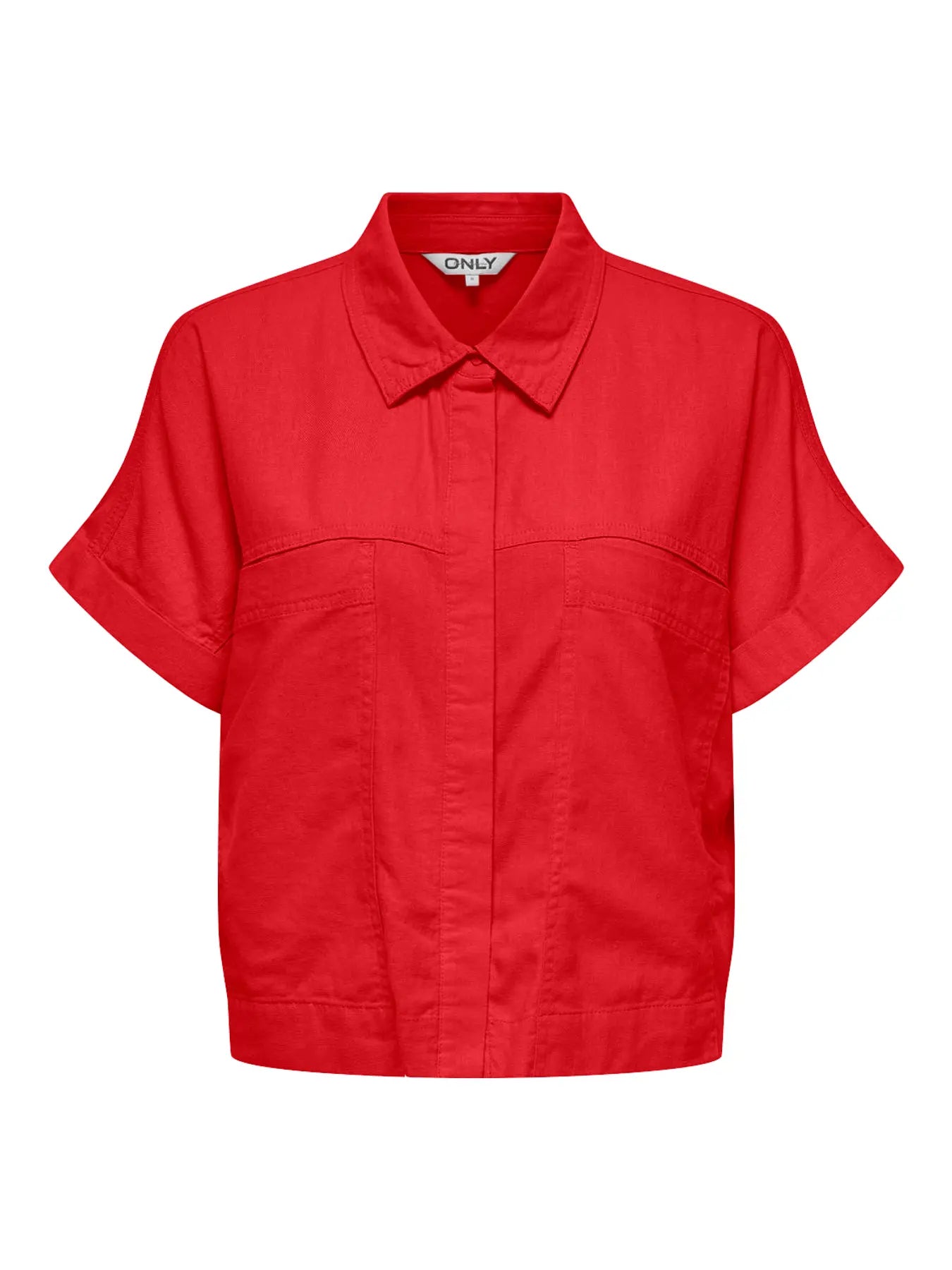 ONLCARO S/S LINEN BL BOXY SHI