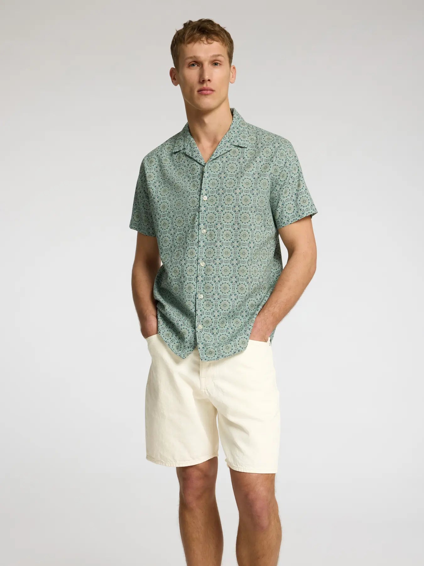 SLHREG ALEX 201 ECRU HEMP SHORTS