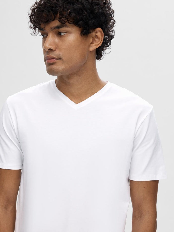 SLHNEWPIMA SS V-NECK TEE