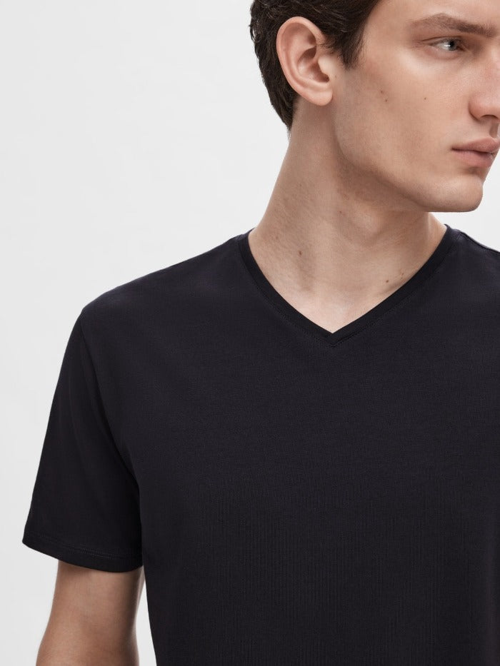 SLHNEWPIMA SS V-NECK TEE